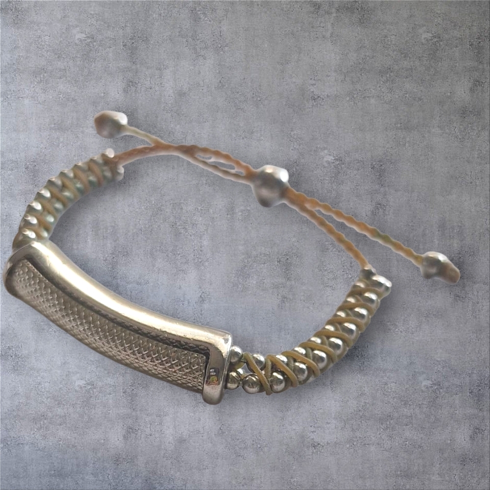 Vivo Elegant Silver and Gold Bangle Unisex Adjustable